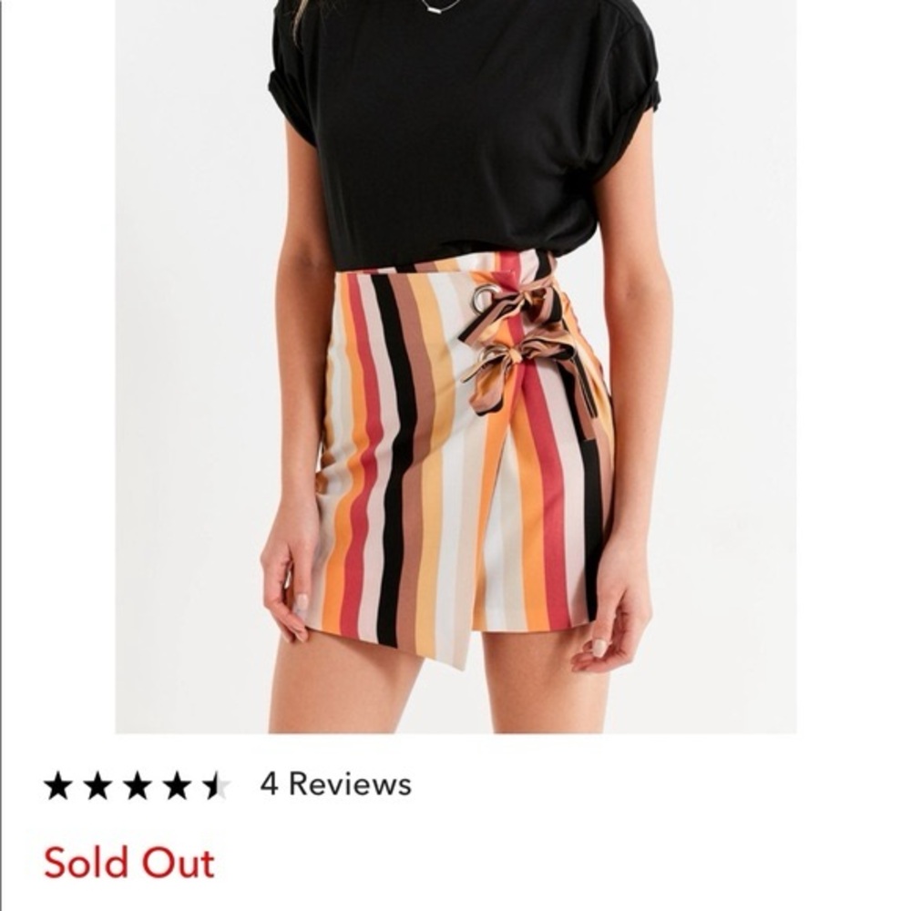 Urban Outfitters Striped Grommet Wrap Skirt